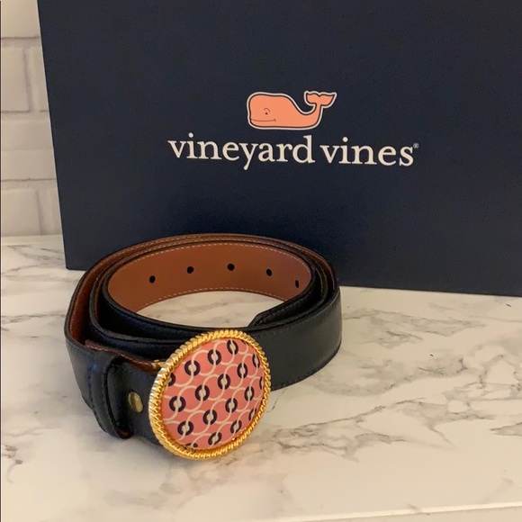 Vineyard Vines Navy Leather Silk Knots Buckle XL - Picture 2 of 6